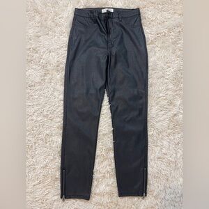 KanCan Black Faux Leather Ultra High Rise Ankle Zip Skinny Pants size 9/28